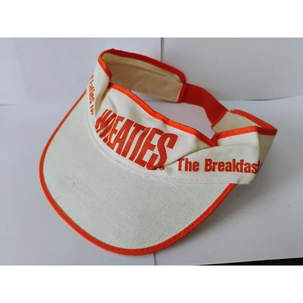 Vintage Wheaties Visor Hat The Breakfast Of Champions Cereal Promo Orange White